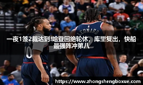 一夜1签2裁达到!哈登回绝轮休，库里复出，快船最强阵冲第八